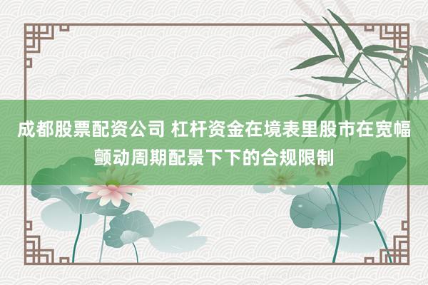 成都股票配资公司 杠杆资金在境表里股市在宽幅颤动周期配景下下的合规限制